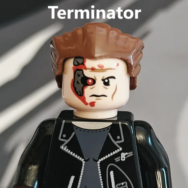 Chrome Skull Terminator T800 Robot Building Blocks Mini Action Figure Toys 3