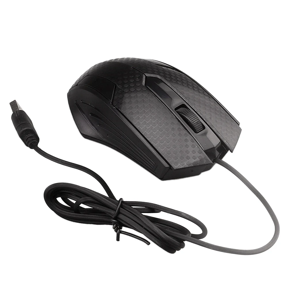 1000dpi USB Optical Mouse type Gaming Mic for Computer Black