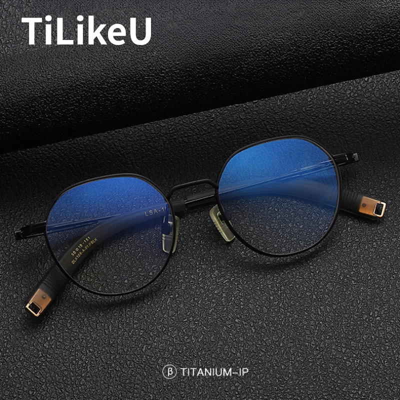 

Japanese Retro Round Large Rim Pure Titanium Eyeglass Frame Men Women Wide Rim Myopia Prescription Glasses Frame Male Gafas 2024