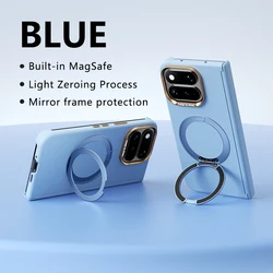 360 Rotating Magnetic Stand Case with Skin Feel Finish - Shockproof Hinge Protection Slim Fit Cover for Google Pixel 11 Pro Fold (LIGHT BLUE)
