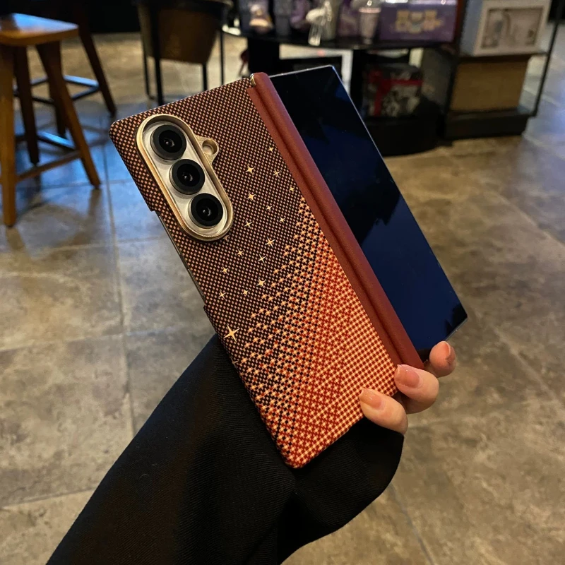 Carbon Fiber Texture Magnetic Wireless Charging Protective Case - Armor Shell Cover