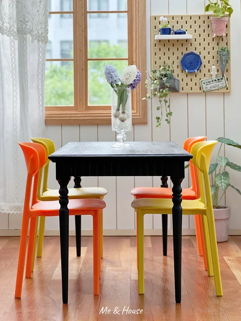 1/6 doll house model furniture accessories mini model Dining Chair（set of two chairs） 4