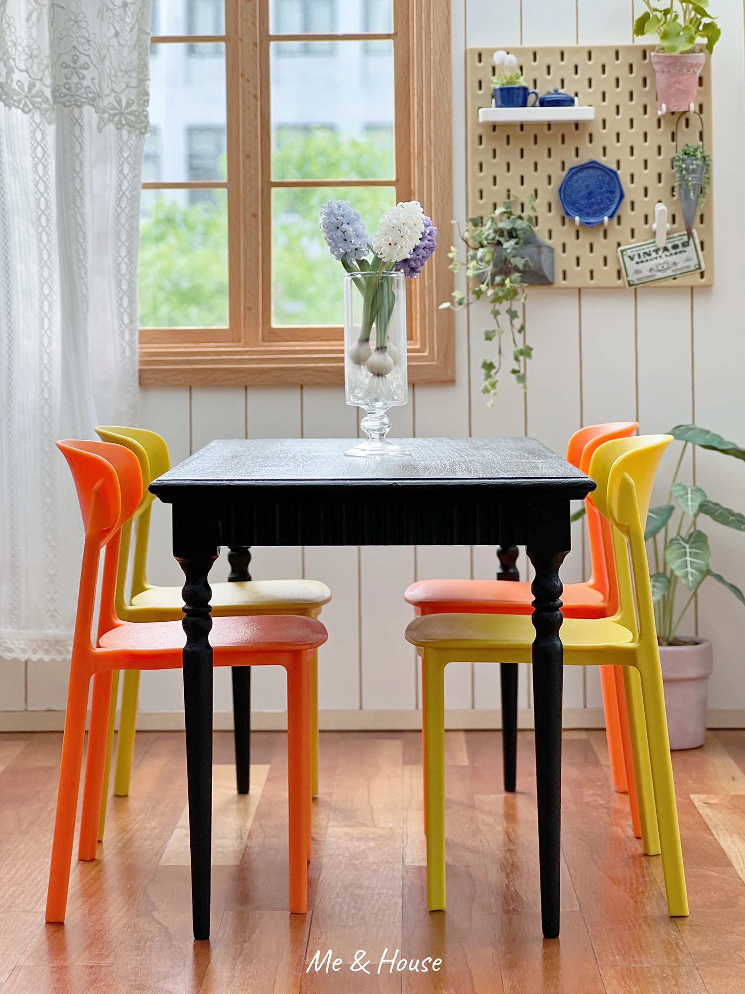 1/6 doll house model furniture accessories mini model Dining Chair（set of two chairs） 4