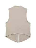 Zevity Women Euro V Neck Sequined Design Patchwork Vest Jacket Lady Sleeveless Open Stitching Casual Retro WaistCoat Tops CT6229 2