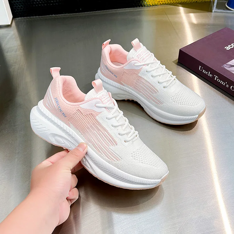 Lightweight Running Shoes for Women Casual Shoes Student Mesh Sneakers Lace-Up Female Outdoor Sports Tennis Shoes Ladies Loafers