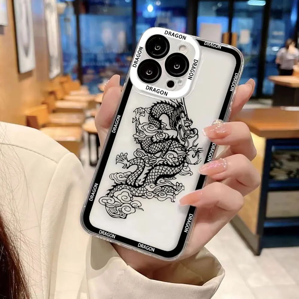 Oriental Dragon Clear Phone Case Cover