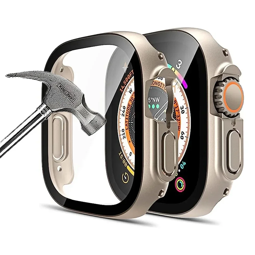 Abdeckung für Apple Watch Ultra 3 49 mm PC-Stoßstange + Displayschutzfolie iWatch Ultra 2 49 mm HD gehärtetes Glas + Gehäuseschale Zubehör – Detail 8
