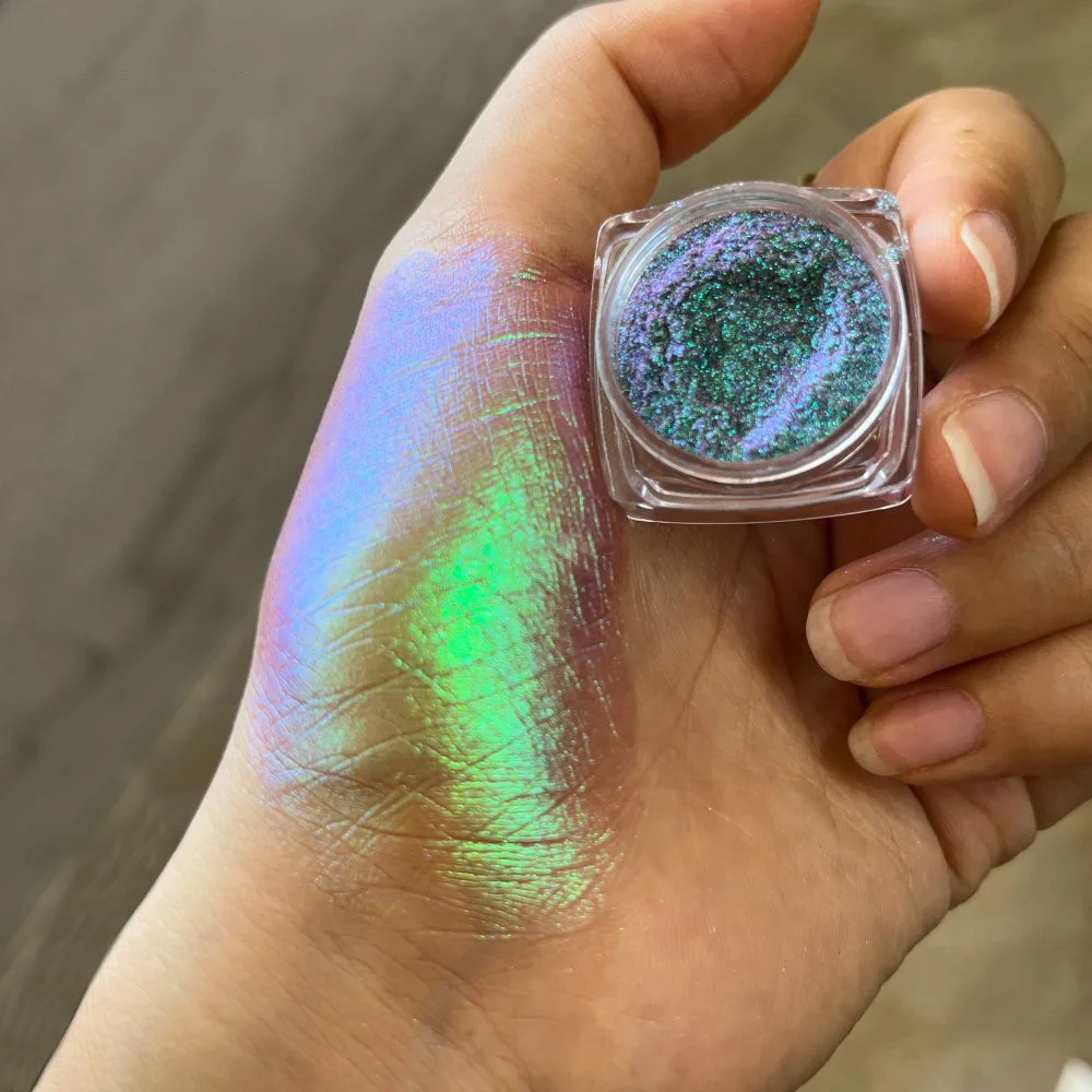 1box Multi-Chrome Shifting Nail Chameleon Pigments Unicorn Mirror Nail/Eyeshadow Powder Polarized Chameleon Rubbing Dust 0.3gram