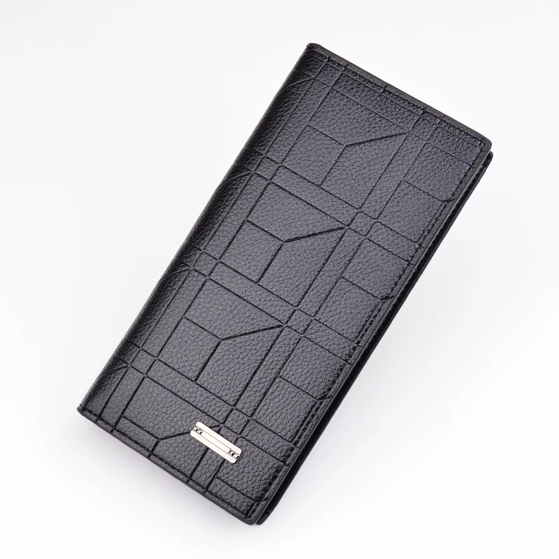 Men's Business Long Purse Thin PU Leather Walle Male Fashion Casual Open Large Capacity Clutch Wallet Surrounding Soft Wallet