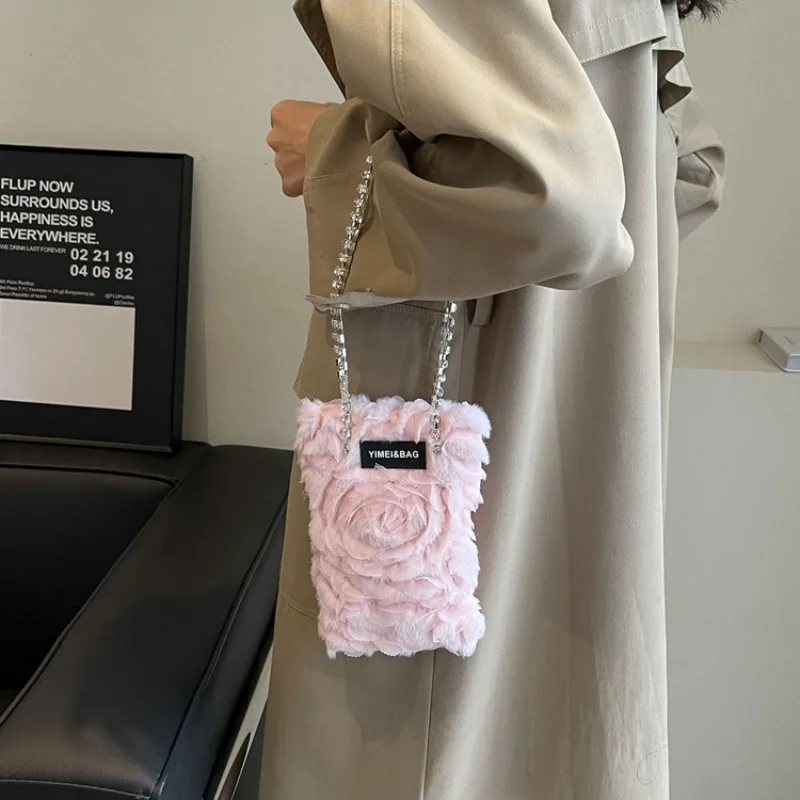 Mini Shoulder Bag Square Fashionable Simple Flower Style Evening Bags for Women Casual Shopping Phone Pouch Coin Purses Card Bag