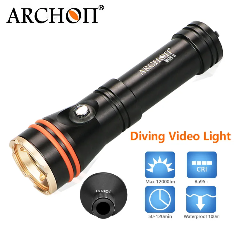 

ARCHON waterproof 100m led dive light led underwater dive lights Photography Video Underwater Torch diving photo video light