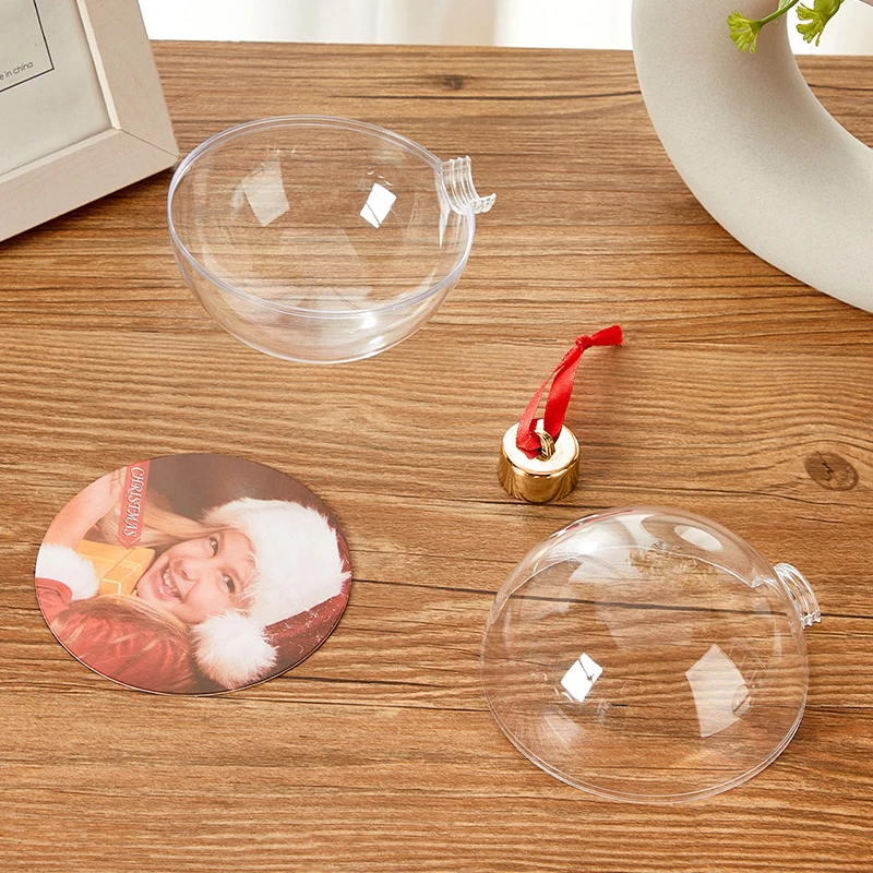 Christmas Decorations Plastic Transparent Christmas Ball DIY Personal Photo Ball Creative Photo Frame X-mas Tree Hanging Pendant 3PCS