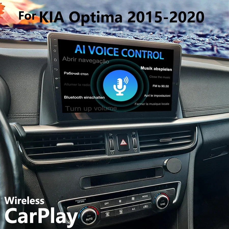 8+128gb Navigation Ai Voice Control Wireless Carplay Car Radio For Kia