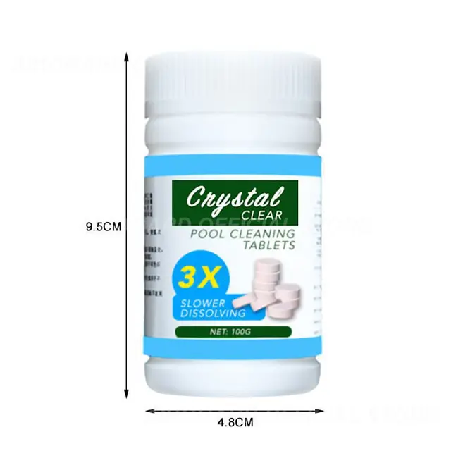 100 Tabletta/Palack Medence Tisztító Tabletta Multifunkcionális Pezsgőfürdő -Víztisztító Fertőtlenítőszer - Image 5