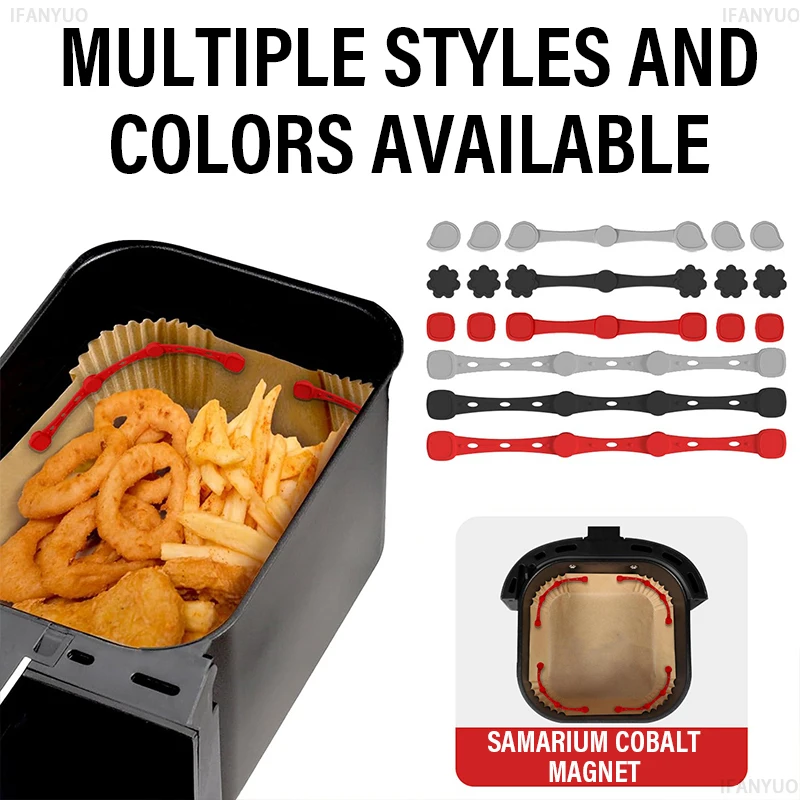 Silicone Air Fryer Magnetic Buckle for Securing Parchment Paper and Preventing Liner Burning