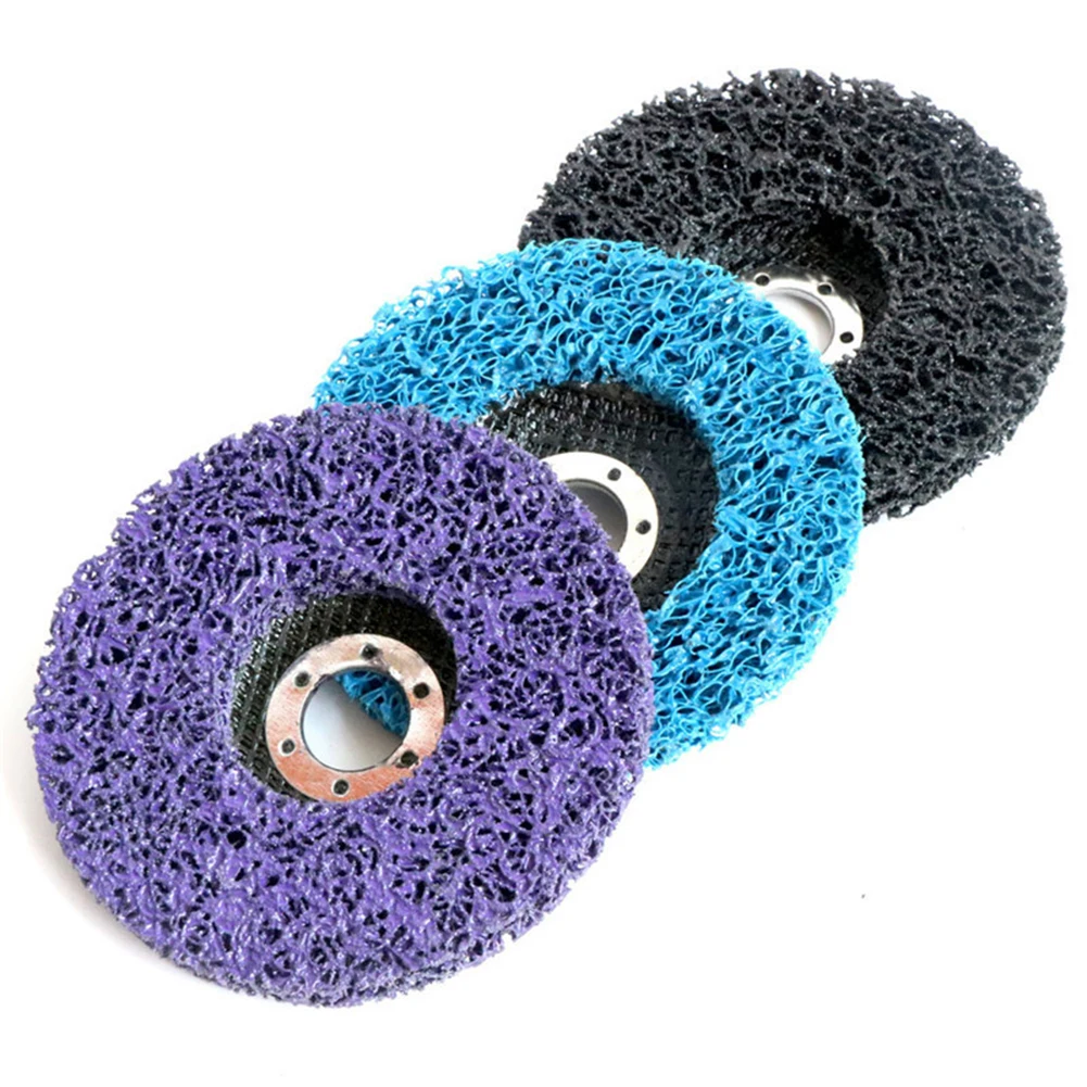 1pc 100mm/ 4inch Grinder Wheel Poly Strip Disc Wheel Paint Rust Removal Clean For Angle Grinder Purple / Black / Blue poly 100 115 125mm wheel abrasive angle for rust 1pcs disc disc grinder strip removal paint coral strip disc clean grinder