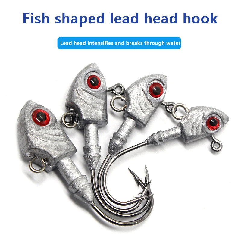 

Fish Type Lead Head Hook 7G/10G/14G/20G Sea Fishing Simulation Fish Soft Bait With Hook Fishing Accessories