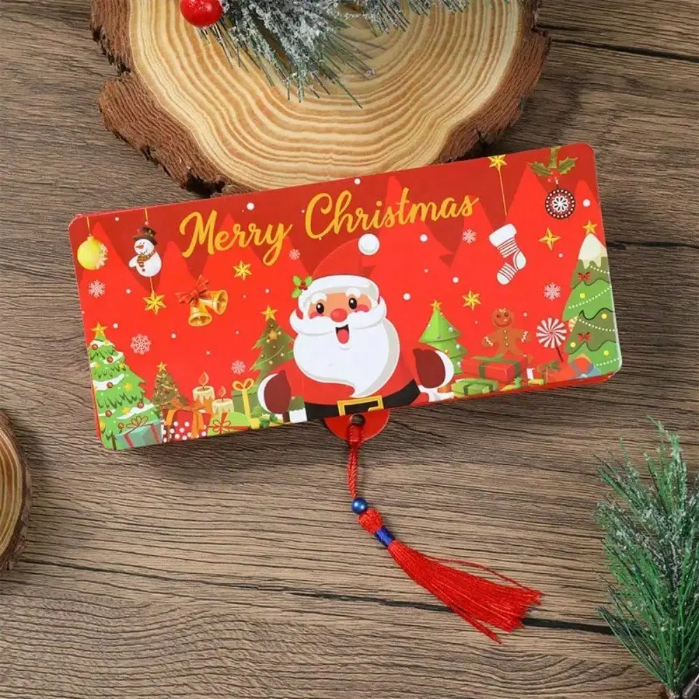 5Pcs Holiday Red Envelope 10-Slot Christmas Money Bag And Gift Card Clip Perfect For Christmas Birthdays And Party Supplies