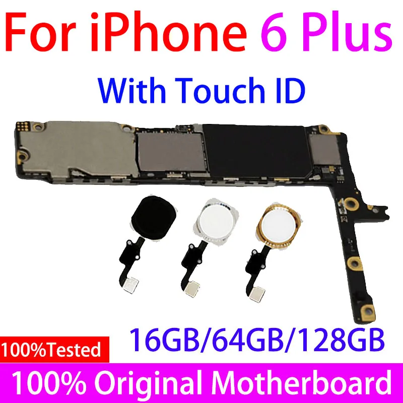 Оригинальная полностью разблокированная материнская плата для iphone 6 Plus с Touch ID