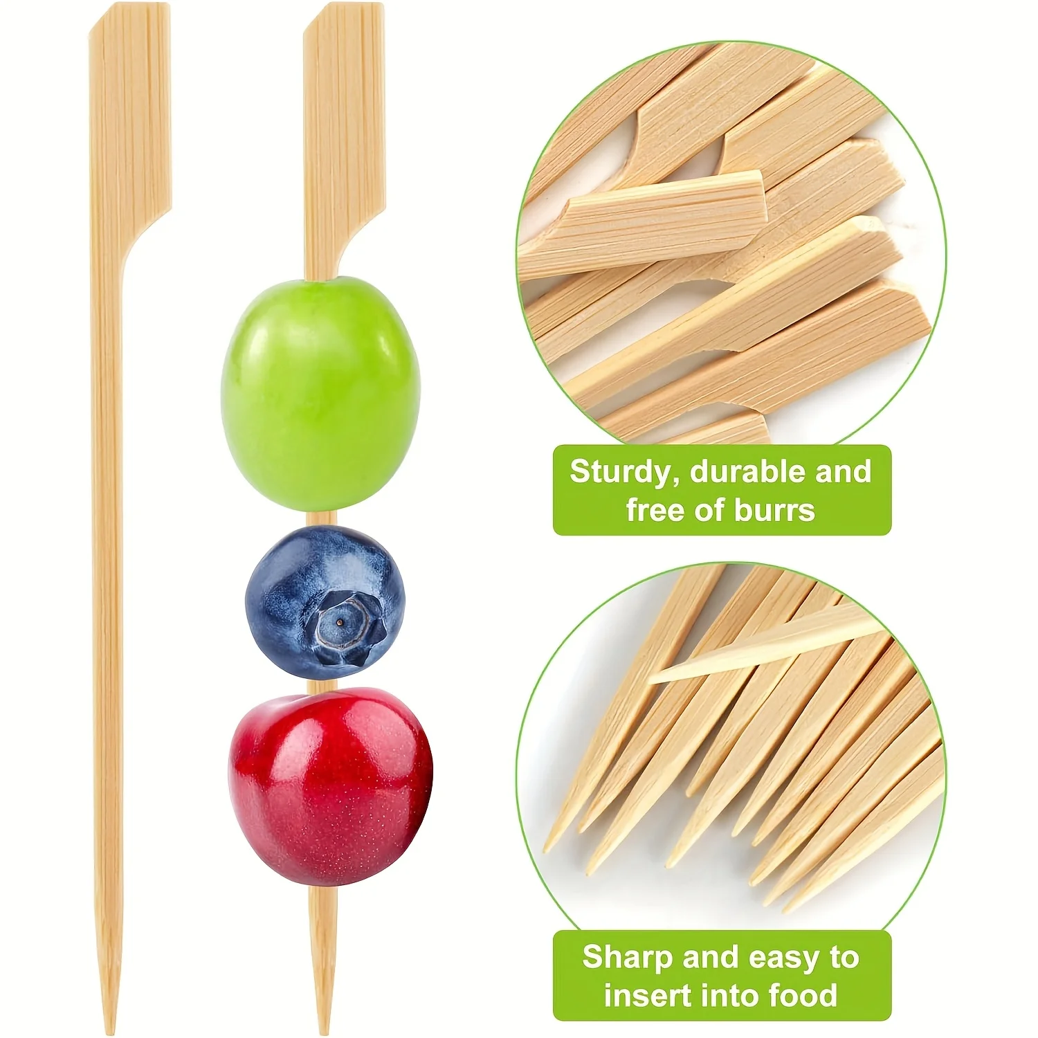 Eco-Friendly Bamboo Skewers: Versatile Picks for Appetizers, Cocktails & Grilling