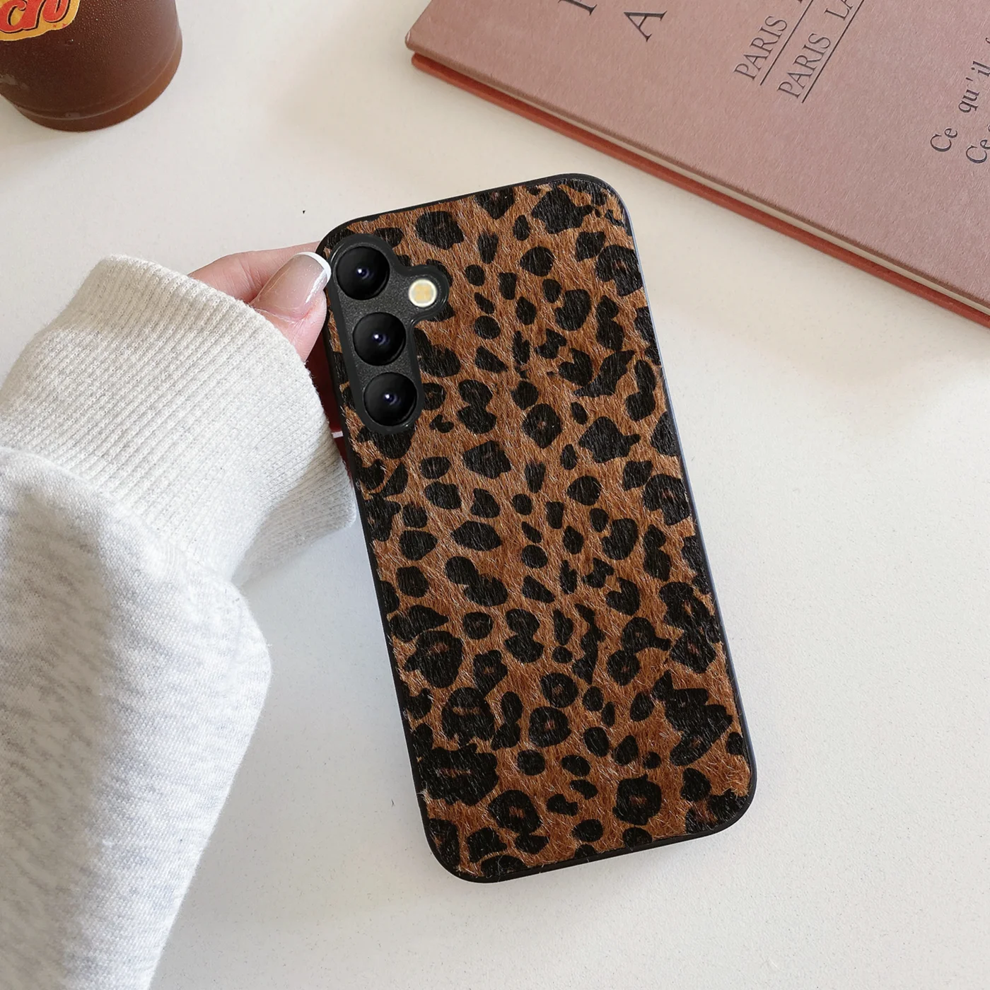 Leopard Plush Textured Shockproof Soft Phone Case