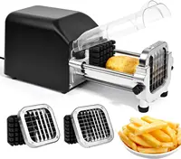 Electric French Fry Cutter, Upgrade Lid Control Version with 1/2 Inch and 3/8 Inch Blade. 300w Commercial Grade Stainless 1