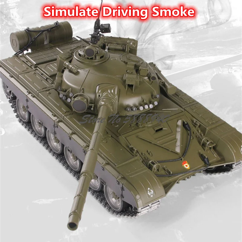 Omnidirectional Drive Metal 65CM Oversized T-72 Remote Control Tank 1:16 Launch Bullet Smoke Sound Barrel lift Electric RC Tank 4