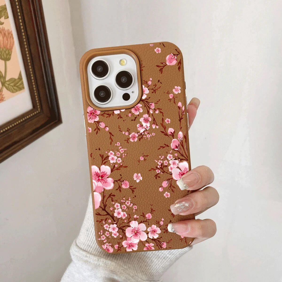 Elegant Flower Butterfly Leather Candy Phone Case Cover