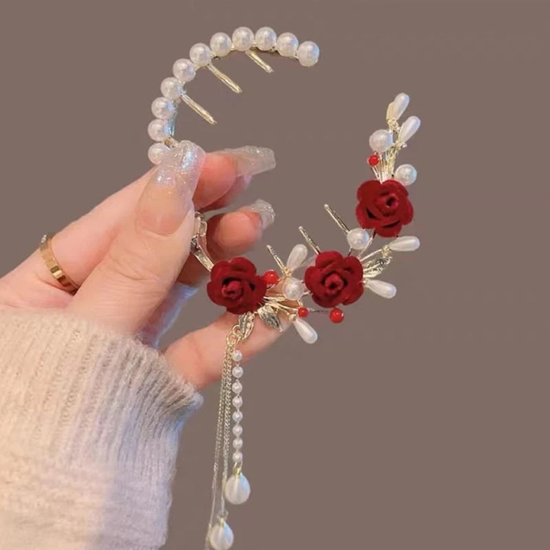 

Rose Flower Hair Clip Delicate Wedding Party Hairpins Temperament Hair Pin