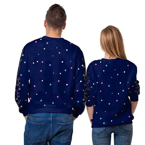 Men Women Llama Ugly Christmas Sweatshirt 3D Funny Print New Year Eve Xmas Sweater Couples Pullover Holiday Party Jumper Tops - Image 2