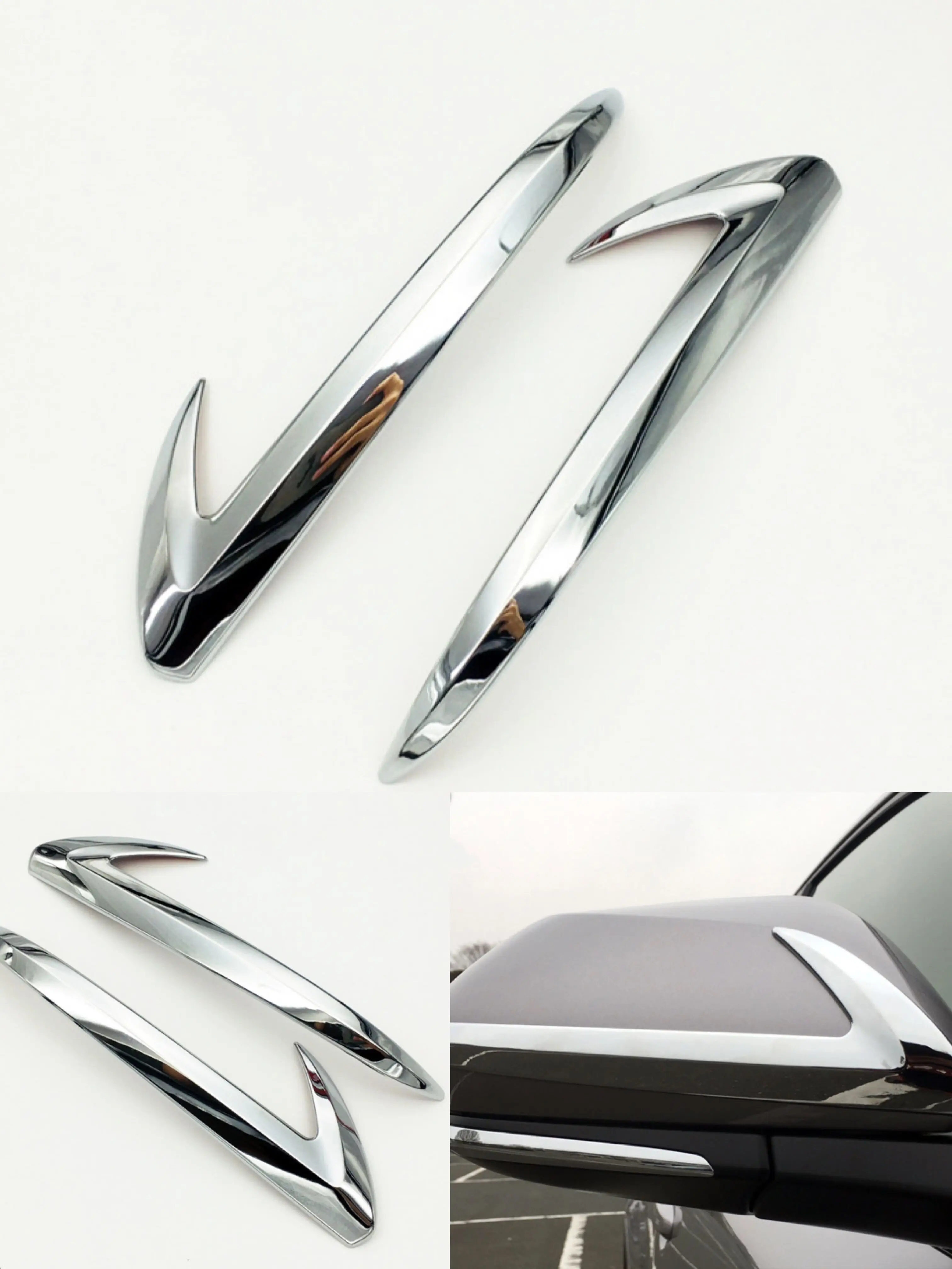 

2PCS Car Styling Rearview Side Mirror Strip Garnish Trim Cover Decoration For Toyota 2017 RHD Chrome ABS