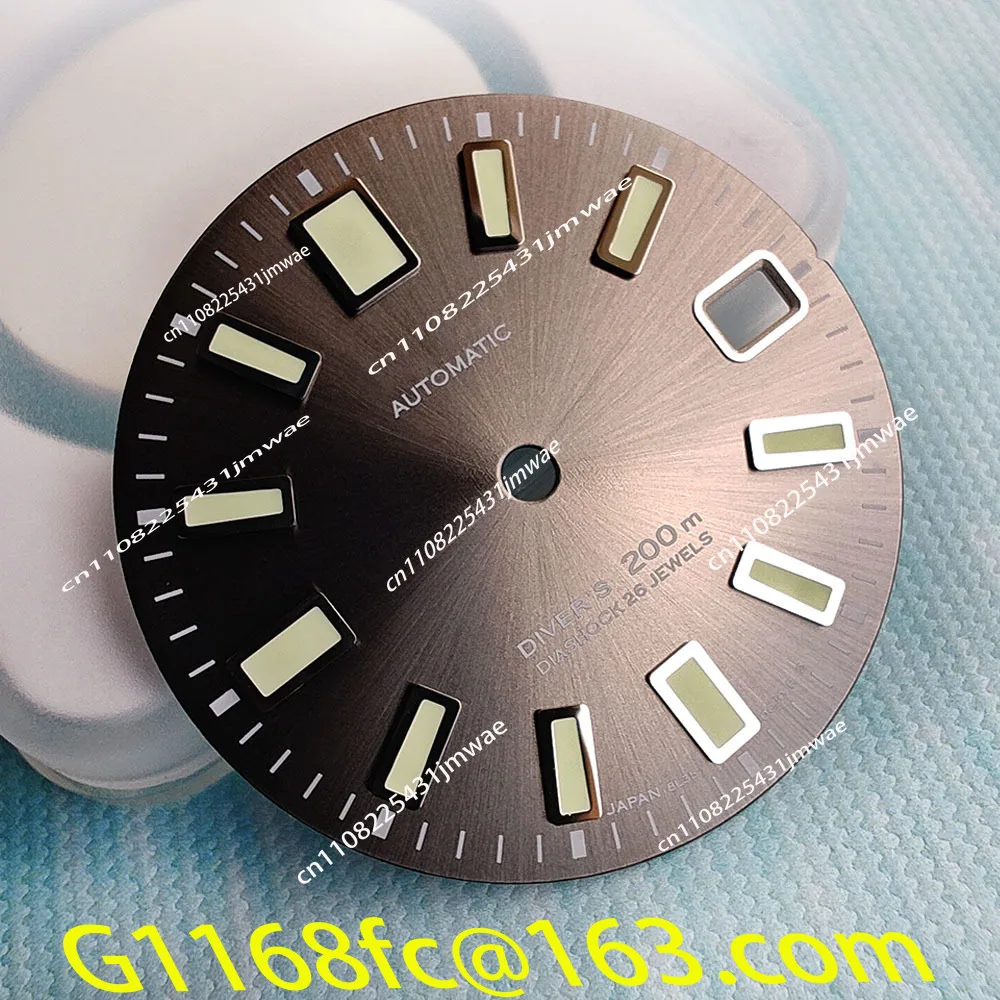 High Quality 62MAS Sun Gray Modified Dial for NH35 Movement Japan C3 Green Luminous Real Nail Plate