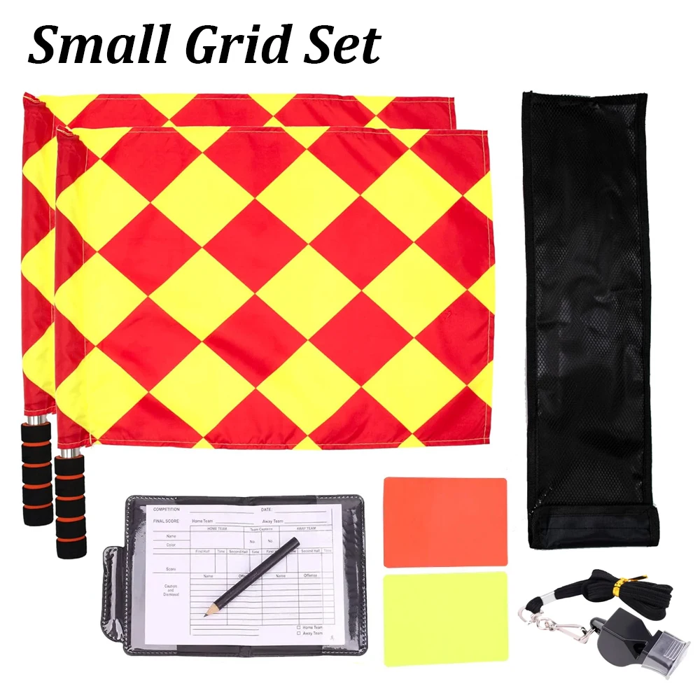 Ultimate Soccer Referee Kit: Premium Checkered Flags, Penalty Cards, Record Book, Pencil, and Whistle