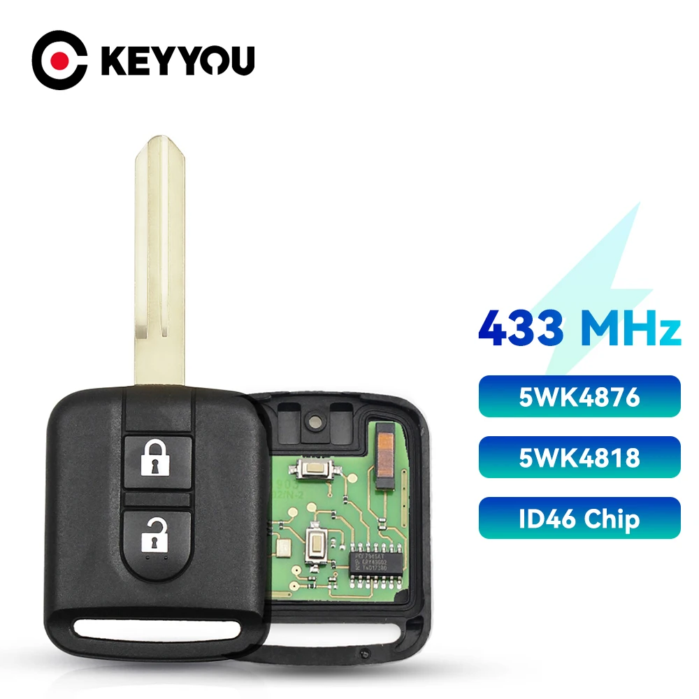 

Дистанционный ключ KEYYOU 5WK4 876 / 818 для Nissan Qashqai Elgrand X-TRAIL Navara Micra K12 Note Cabster NV200 Pathfinder