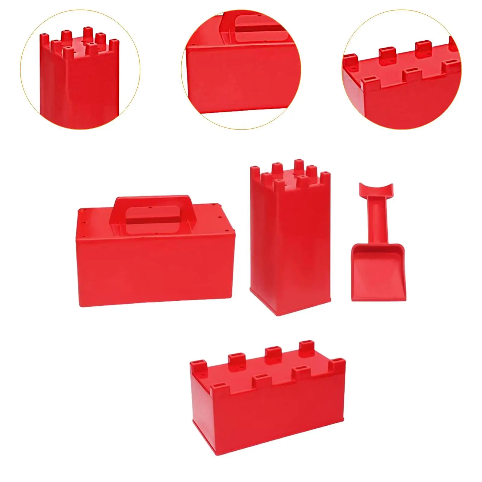 4 Pieces Sand Castle Model Snow Brick Building Maker,Sandbox Play Outside Beach and Snow Toy,Snow Building Block for Children 5