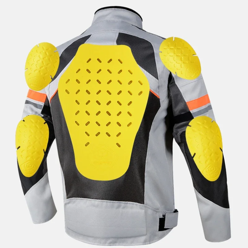 Vemar Summer Motorcycle Jacket Men's Motocross Jacket Protective Breathable Racing Reflective Oxford Clothing Wear Resistant