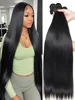 30 40 Inch Bone Straight 100% Weave Human Hair Bundles Raw Hair Extensions Brazilian Natural Black 3 4 Bundle Deals Unprocessed 1