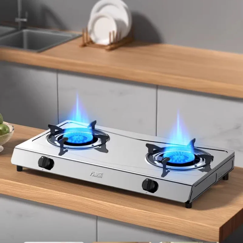Gas Stove Double Stove Natural Liquefied Gas Desktop Piano Cottura Estufas De Para Casa Варочные Панели Газовые
