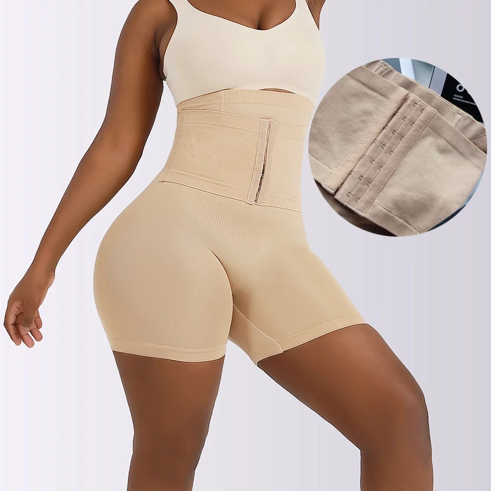 Shaprwear Tummy Control Panties Women Waist Trainer Body Shaper Shorts with Hooks High Waist Firm Belly Compression Underwear