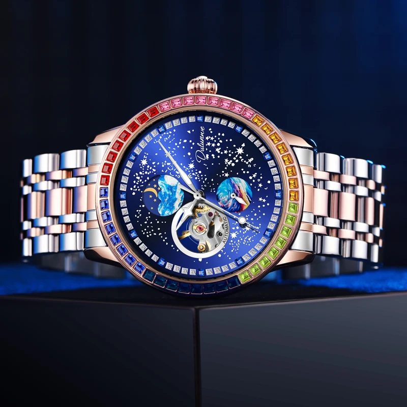 Orologio da polso meccanico automatico di alta qualità, casual, impermeabile, militare, luminoso, con fasi lunari, in acciaio inossidabile, da uomo_voghion.com