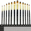 12pcs Filbert Paint Brushes Set, Artist Brush with Synthetic Nylon Tips for Acrylic Oil Watercolor Gouache Artist Professional 2