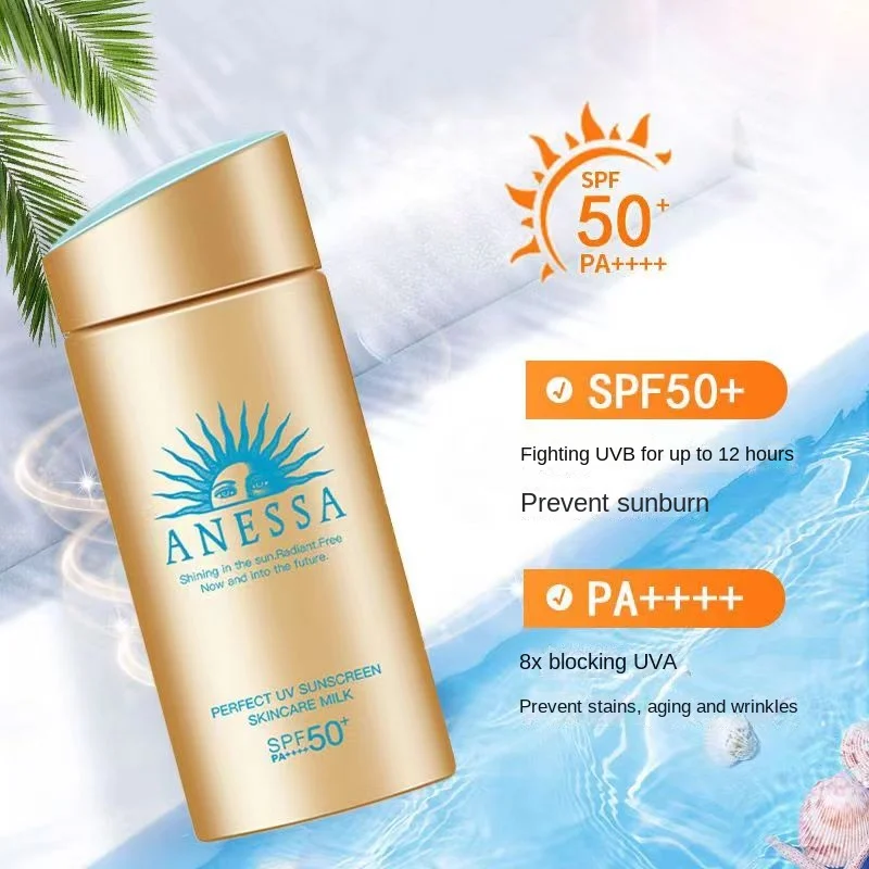 

Anessa Perfect UV Sunscreen Skincare Milk - SPF 50 Facial Body Sun Protection/Sweat Resistant Whitening Sun Cream Skin Cosmetics