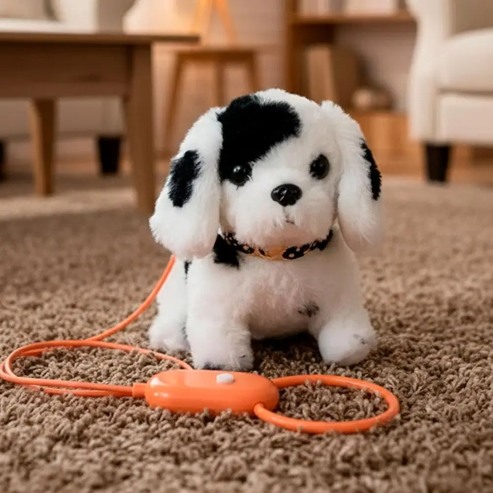 전기 시뮬레이션 강아지 플러시 장난감 인터랙티브 개 로봇 걷기 짖는 소리 꼬리 흔드는 장난감 어린이를위한 생일 크리스마스 선물 F2G4