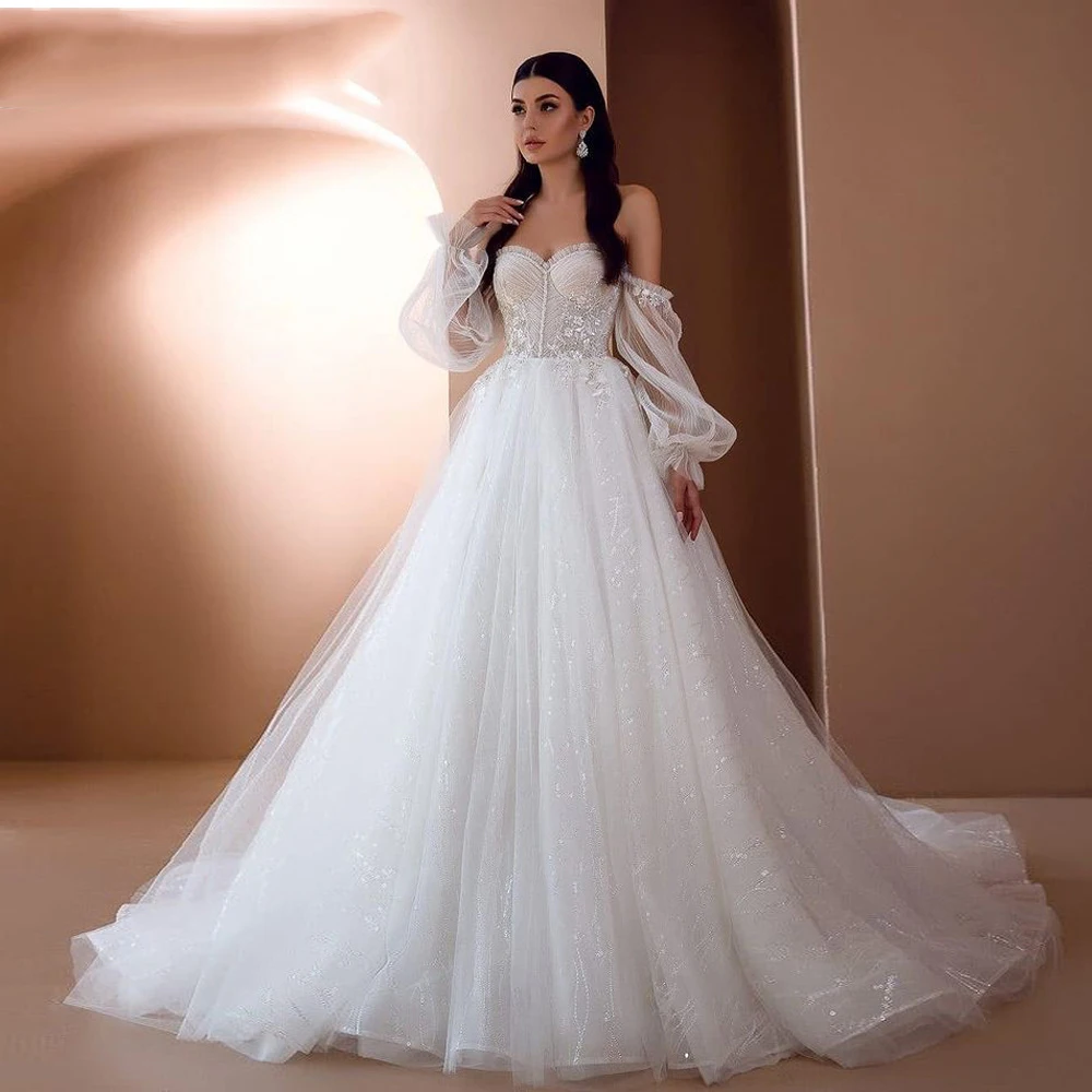

2024 Off The Shoulder Women Wedding Dresses Chiffon A-Line Bridal Gowns Mopping Length Sleeveless Engagement Vestidos De Novia