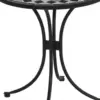 Home Styles Small Outdoor Bistro Table with Marble Tiles Design Table Top Constructed From Powder Coated Steel, Black 3