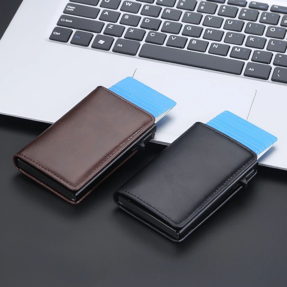 Neue RFID Mini Männer Karte Brieftaschen Name Angepasst Einfache Kurze Männliche Geldbörsen Hohe Qualität Karte Halter Schlanke männer Brieftasche – Detail 14