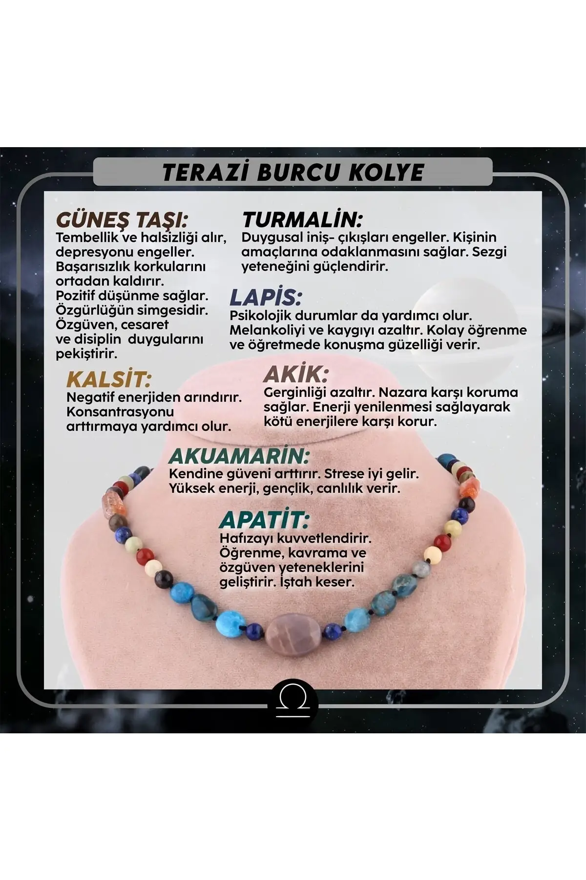 

Libra Necklace-Blue Agate, pink Quartz, Labradorite Apatite Amethyst Multicolor Bijouterie Multicolor Bijouterie Accessories