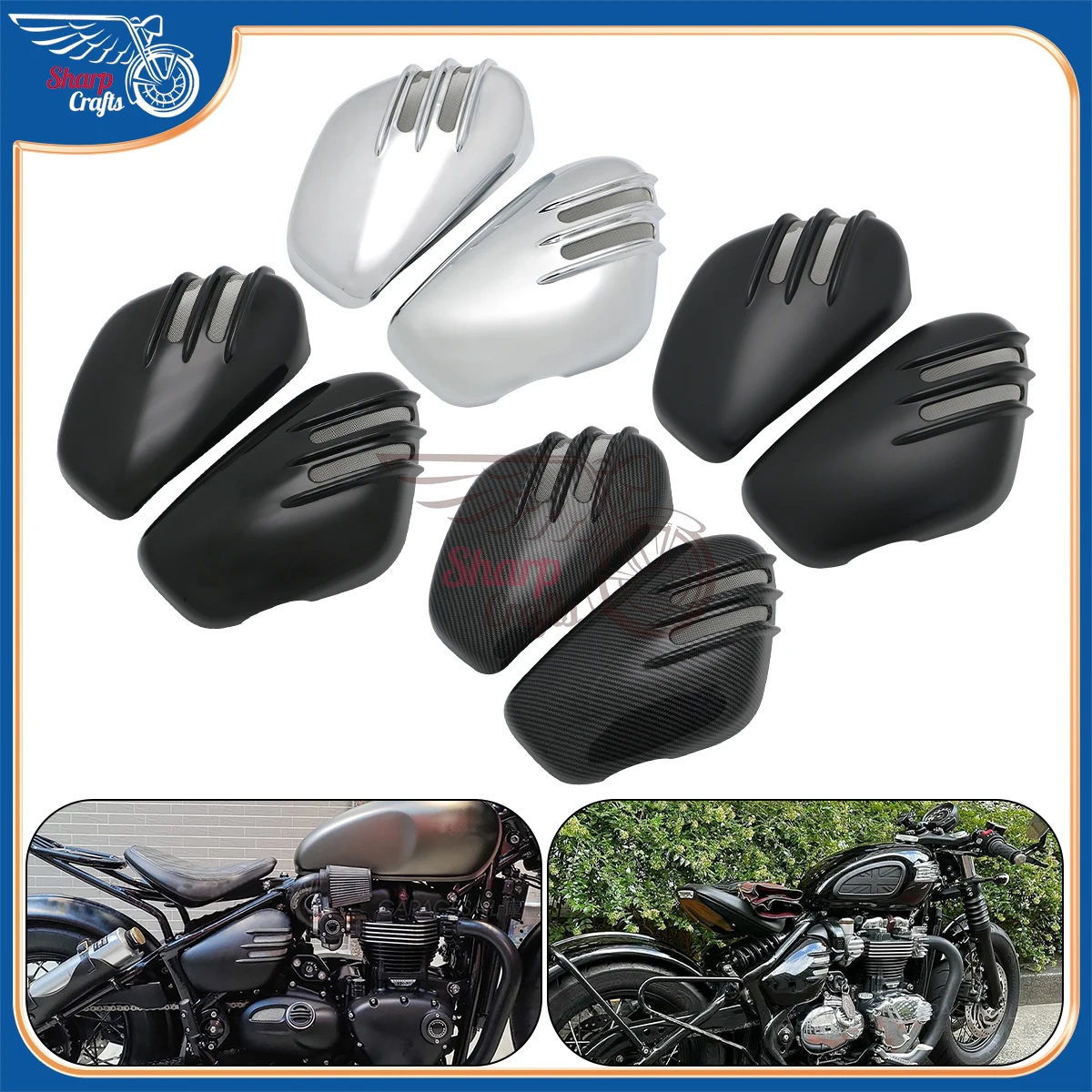 Motorcycle Accessories Battery Side Fairing Protect Cap For Triumph Bonneville Bobber Black Speedmaster 1200