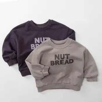 2025 Autumn Children Casual Sweatshirt Fashion Letter Print Boys Girls Long Sleeve Sweatshirt Kids Loose Pullover Baby Clothes