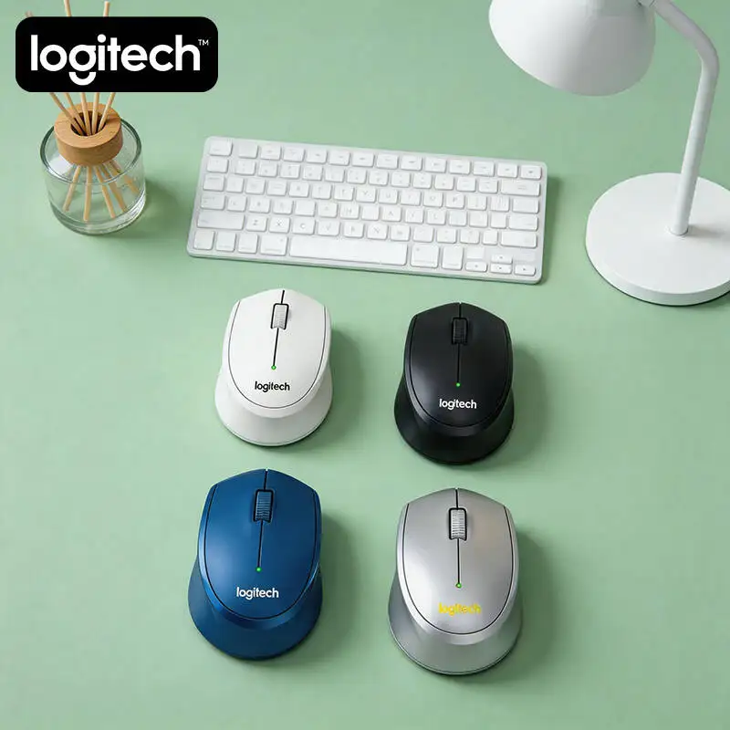 로지텍 M330 무소음 무선 마우스 USB 수신기 2.4GHz 나노 고속 슬림형 PC 맥 크롬북 워크벤치 데스크용